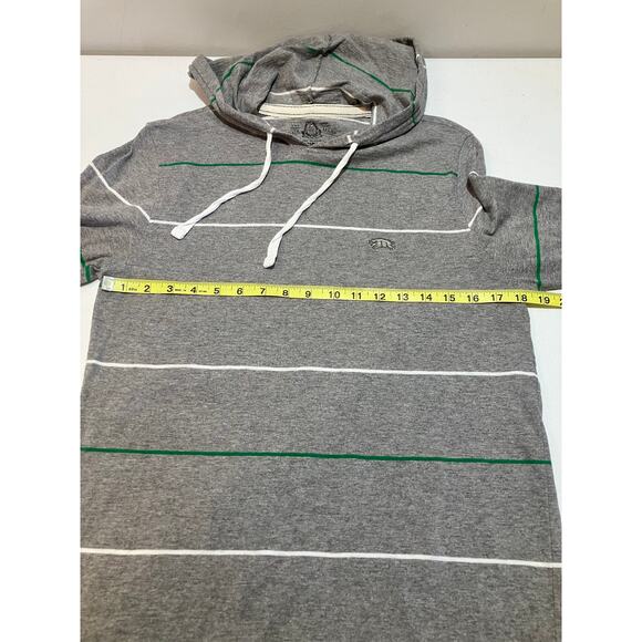 American Rag Men’s Long Sleeve Gray & White Stripe T-Shirt with Hood. Sz M. - Picture 5 of 6